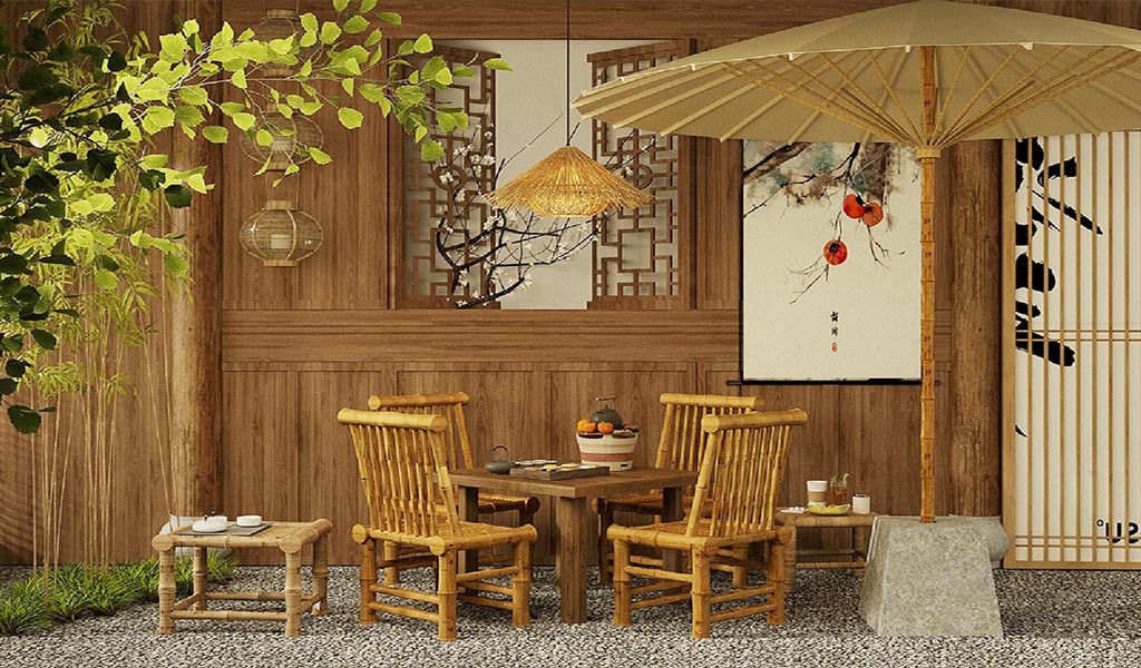 BÀN GHẾ MÂY TRE 2